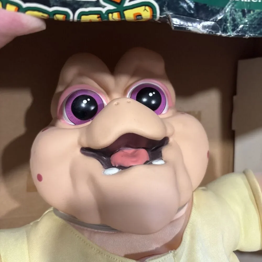 VINTAGE 1991 HASBRO TALKING BABY SINCLAIR DINOSAUR PLUSH IN ORIGINAL BOX - TALKS